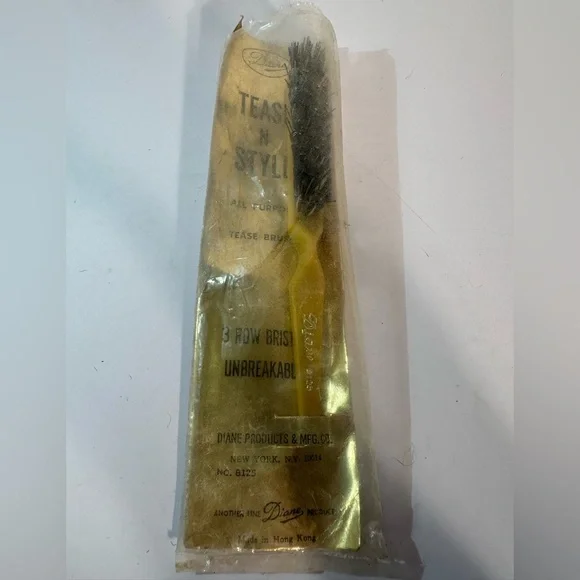 Vtg Diane Tease N Style All Purpose Tease Brush 3 Row Bristle#8125 Hong Kong - Picture 10 of 11